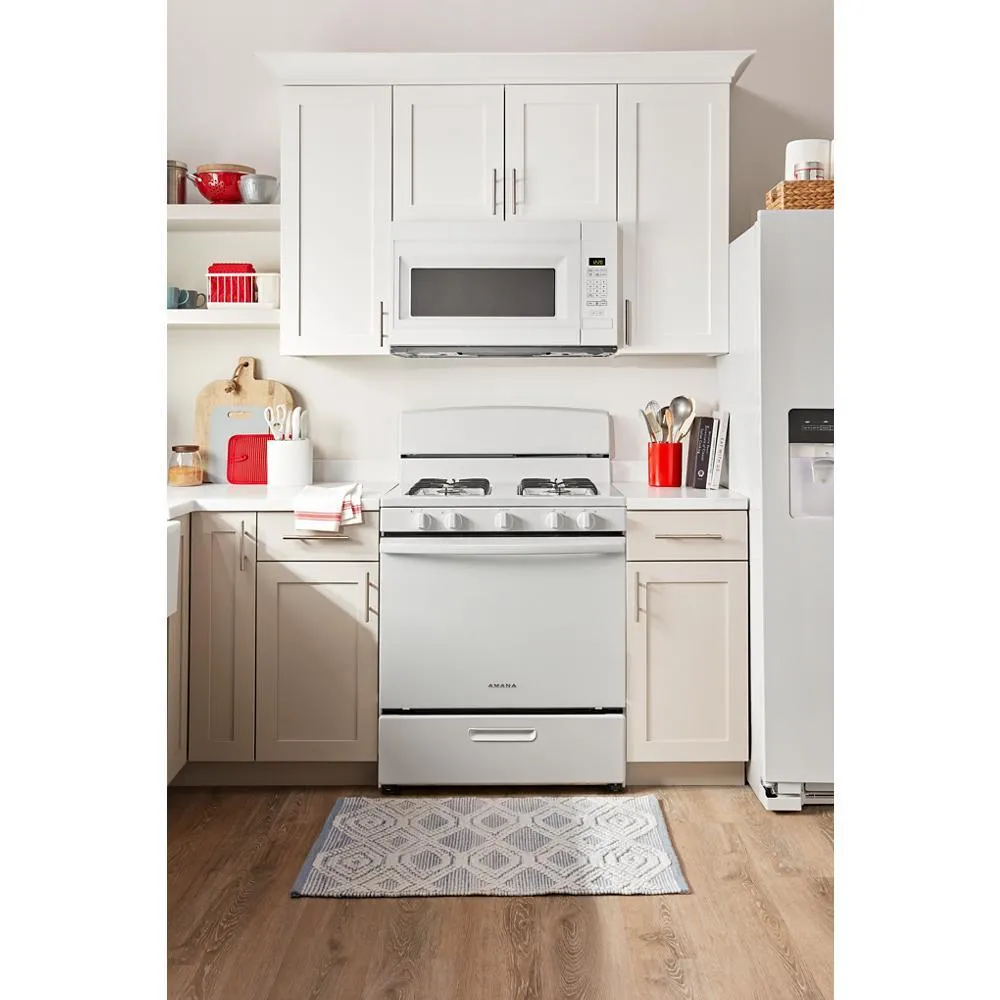 Amana AGR4203MNW Amana 30-Inch Gas Range With Easy-Clean Glass Door
