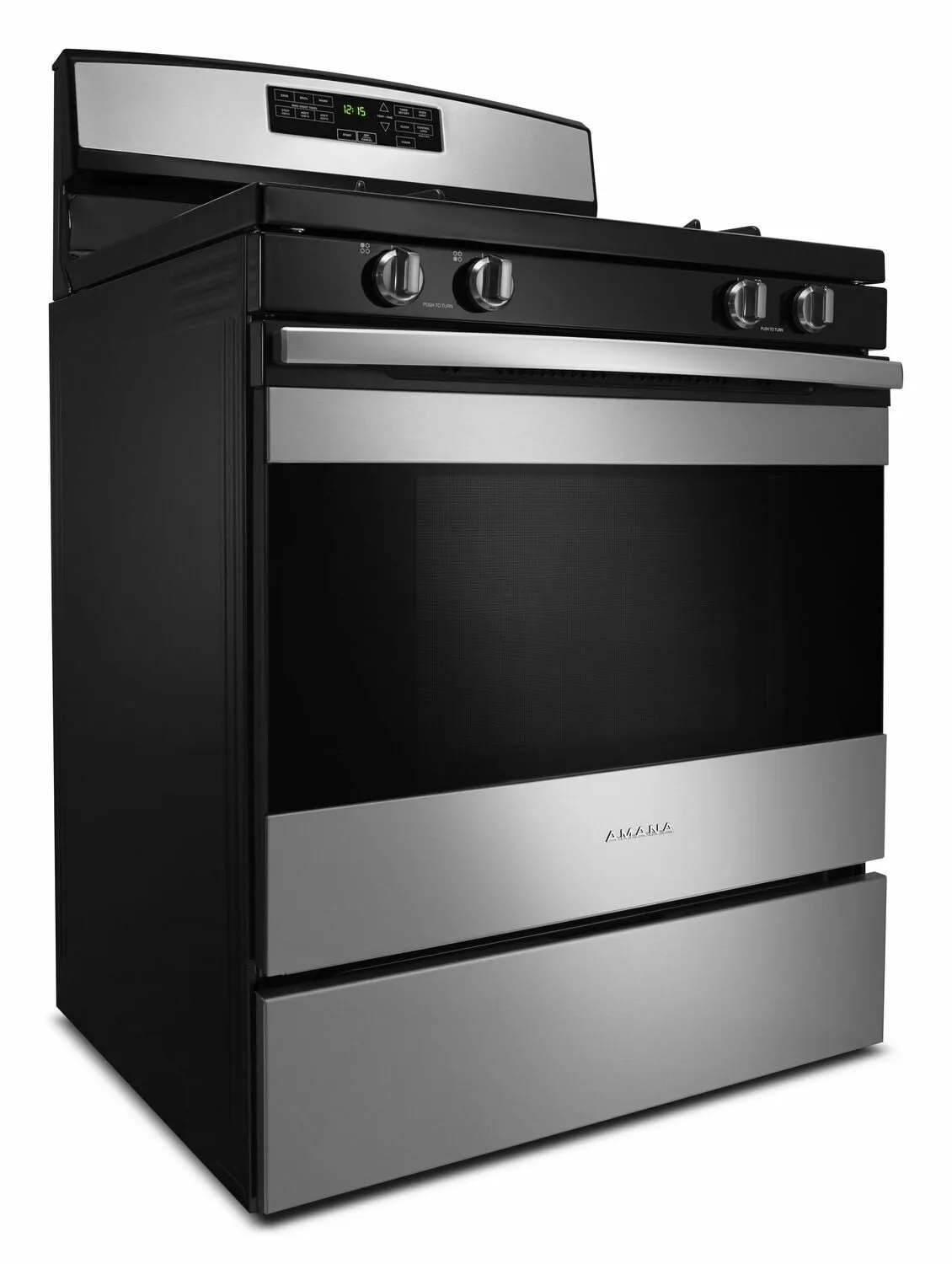 Amana AGR6603SFS 30-Inch Gas Range With Self-Clean Option - Black-On-Stainless