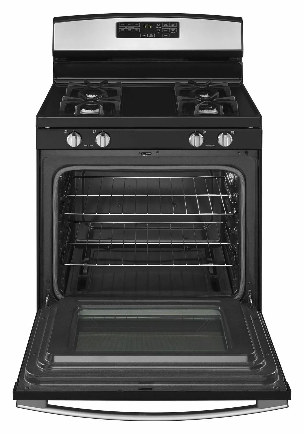 Amana AGR6603SFS 30-Inch Gas Range With Self-Clean Option - Black-On-Stainless