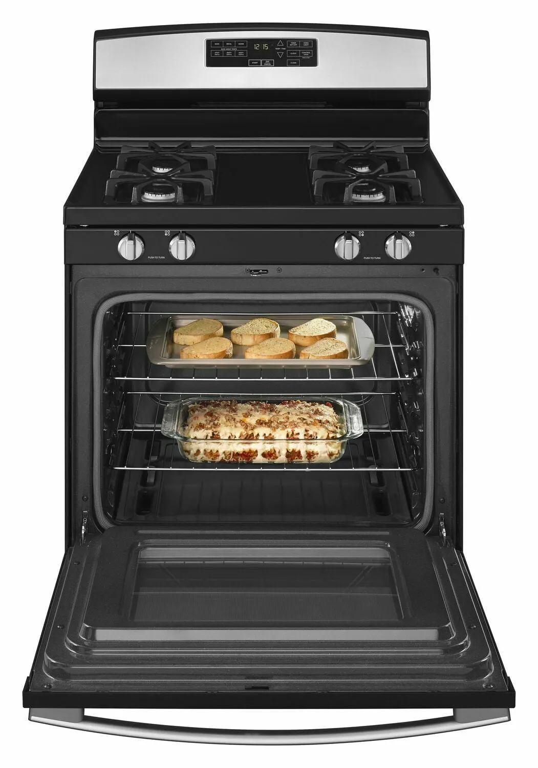 Amana AGR6603SFS 30-Inch Gas Range With Self-Clean Option - Black-On-Stainless