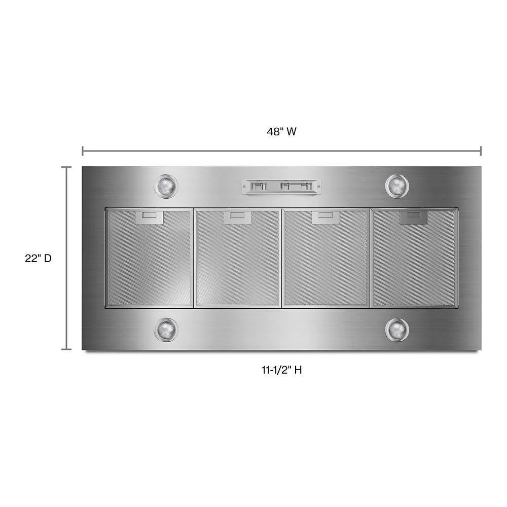 Amana UVL6048JSS 48" 585 Or 1170 Cfm Motor Class Custom Hood Liner