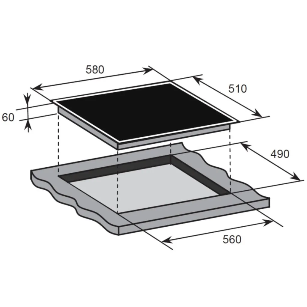 ARC ESH60 60cm Stainless Steel Electric Cooktop