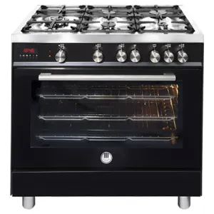 Artusi AFG911B 90cm Freestanding Black Dual Fuel Stove
