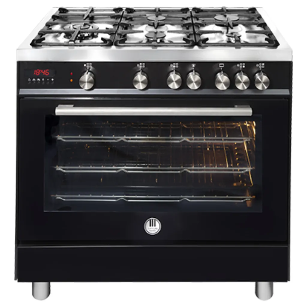 Artusi AFG911B 90cm Freestanding Black Dual Fuel Stove