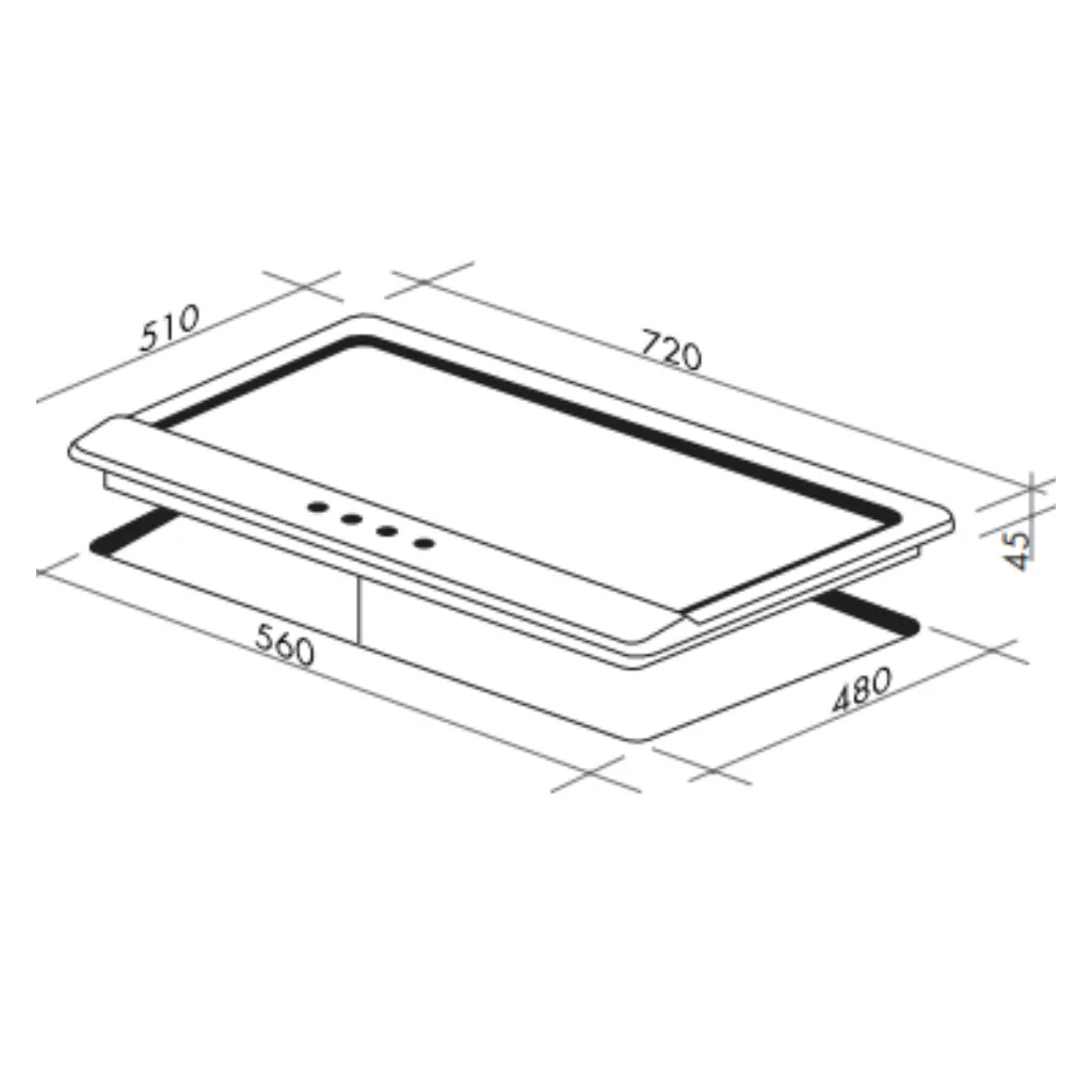 Artusi AGH71XFFD 70cm Stainless Steel Gas Cooktop
