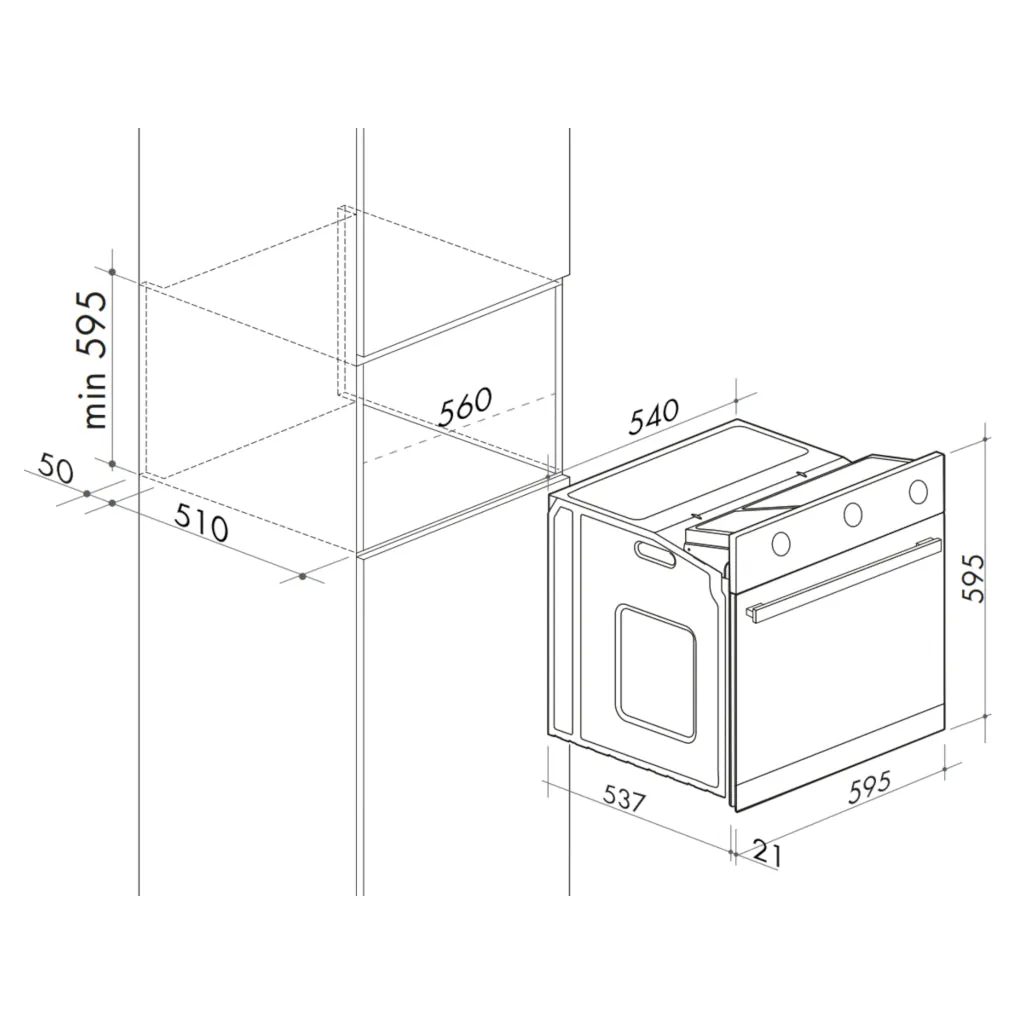 Artusi AO601X1 60cm Single Built-In Electric Oven