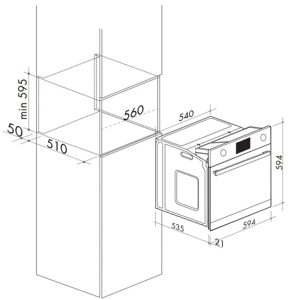 Artusi AO651X 60cm Single Stainless Steel Electric Oven