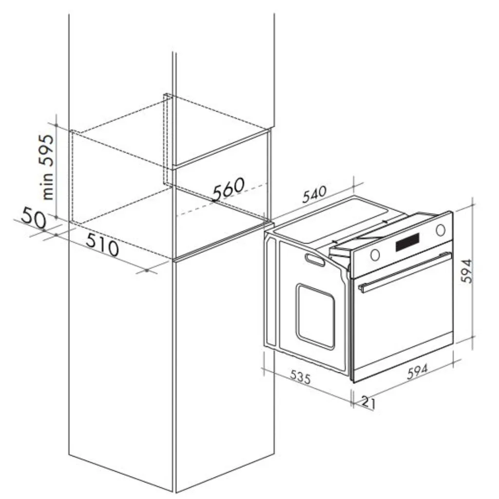 Artusi AO654XP 60cm Single Electric Oven