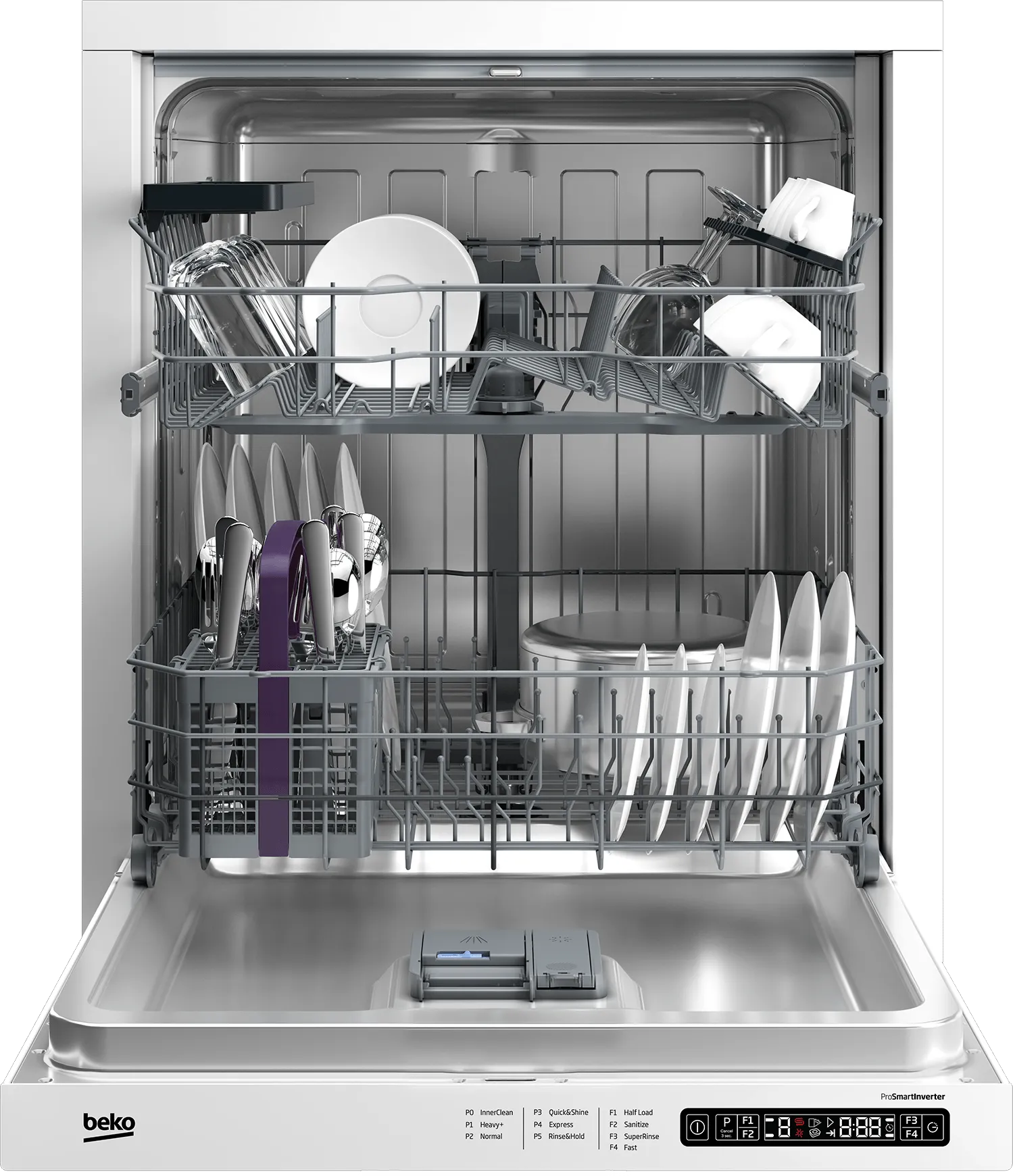 Beko DDN25402W Full Size Dishwasher With (14 Place Settings, 48.0