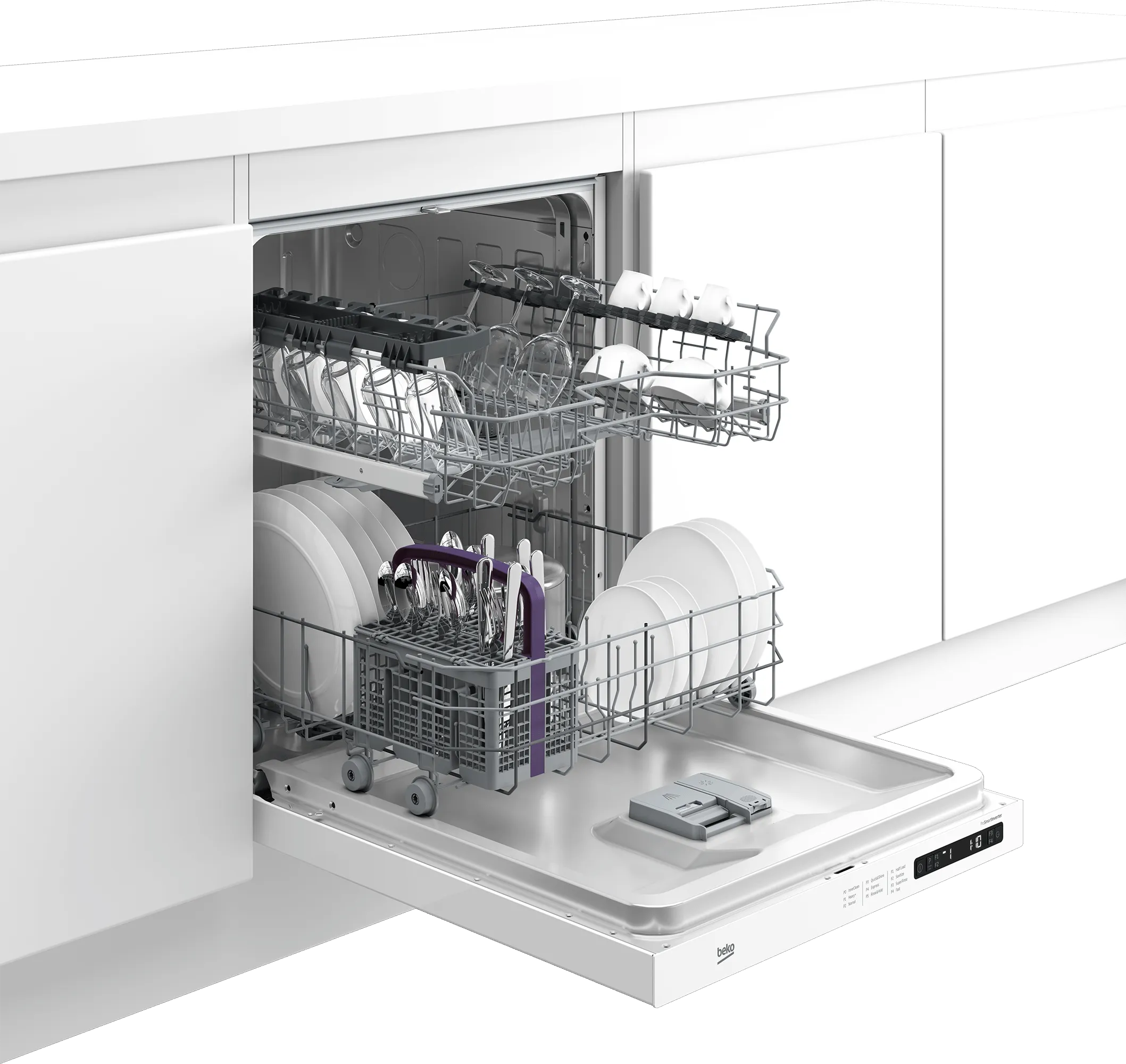 Beko DDN25402W Full Size Dishwasher With (14 Place Settings, 48.0