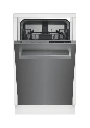 Beko DDS25842X Slim Size Stainless Dishwasher, 8 Place Settings, 48 Dba, Top Control