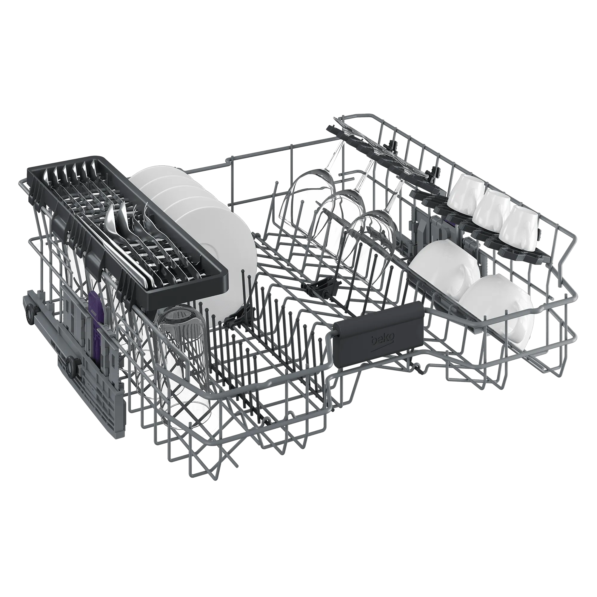 Beko DDT36430X Tall Tub Stainless Dishwasher, 14 Place Settings, 45 Dba, Top Control