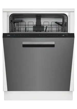 Beko DDT36430XIH Tall Tub Stainless Dishwasher, 14 Place Settings, 45 Dba, Top Control With Pocket Handle