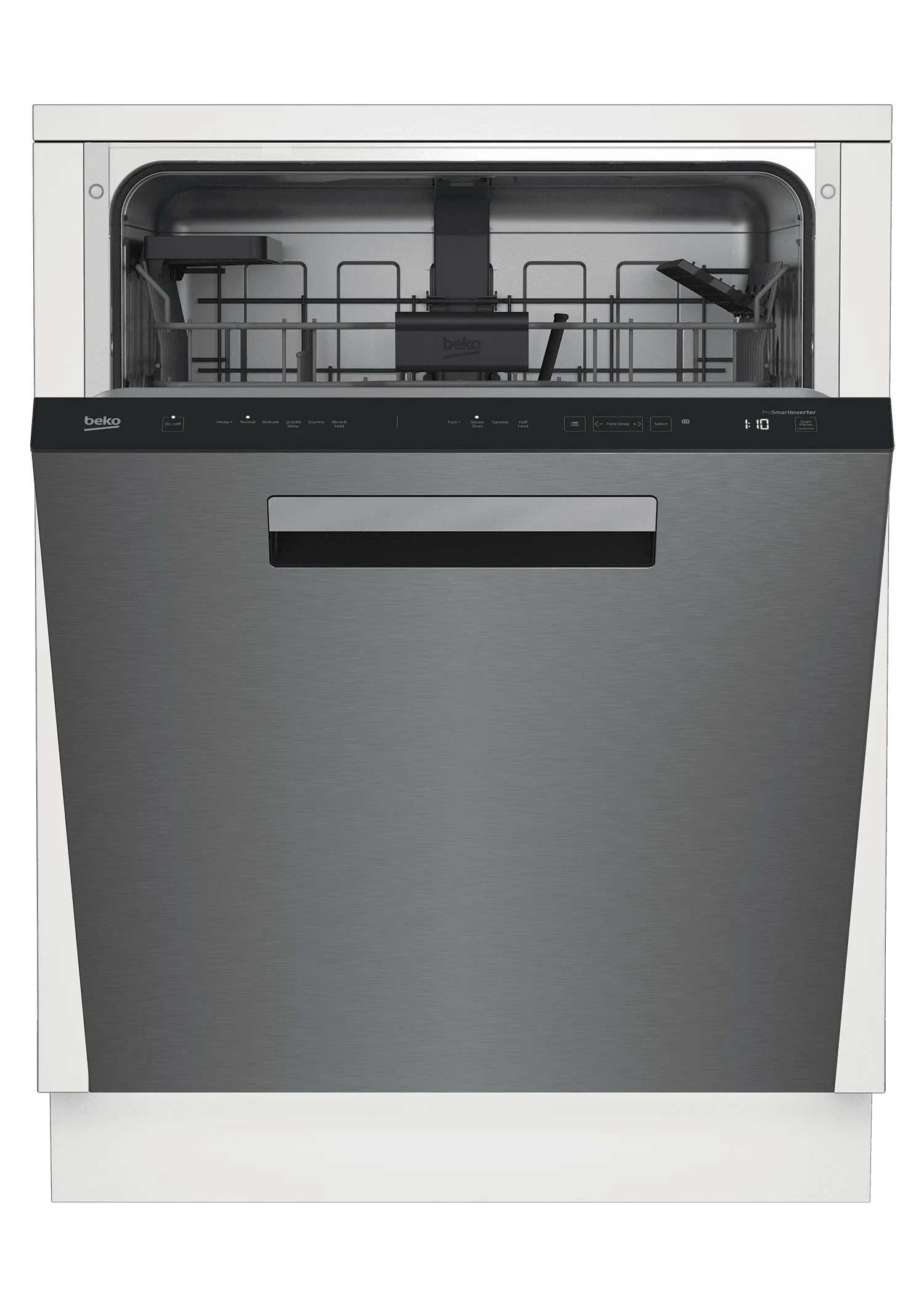 Beko DDT36430XIH Tall Tub Stainless Dishwasher, 14 Place Settings, 45 Dba, Top Control With Pocket Handle