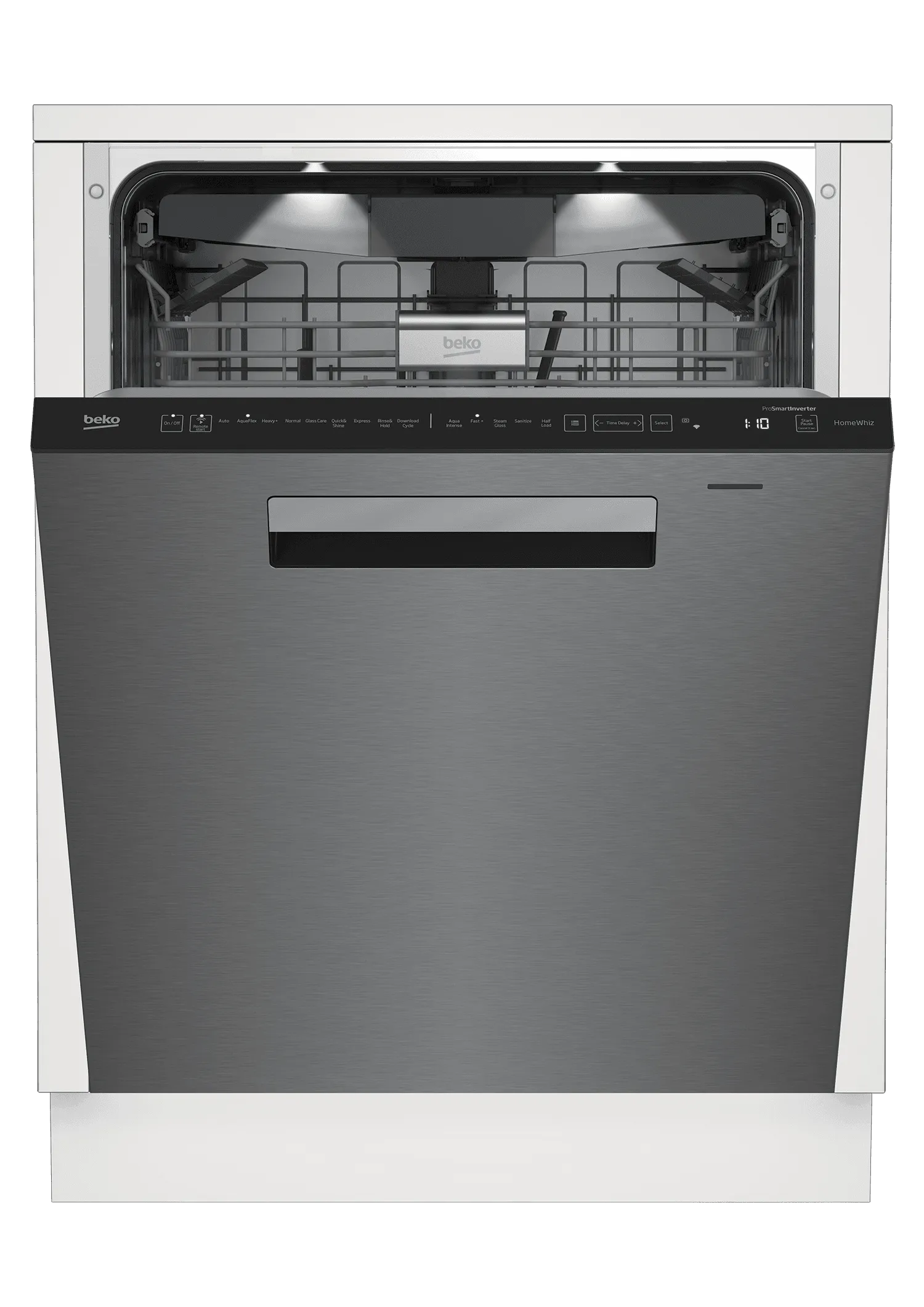 Beko DDT39432XIH Tall Tub Wifi Connected Stainless Dishwasher, 16 Place Settings, 39 Dba, Top Control