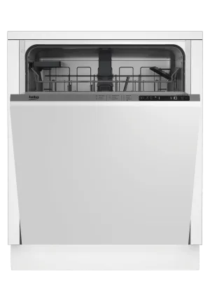 Beko DIN25401 Full Size Dishwasher, 14 Place Settings, 48 Dba, Fully Integrated Panel Ready