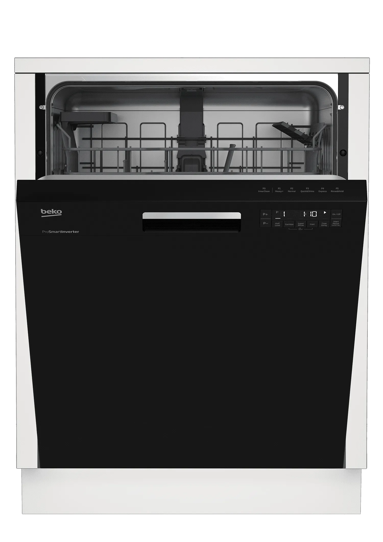 Beko DUT25401B Tall Tub Black Dishwasher, 14 Place Settings, 48 Dba, Front Control