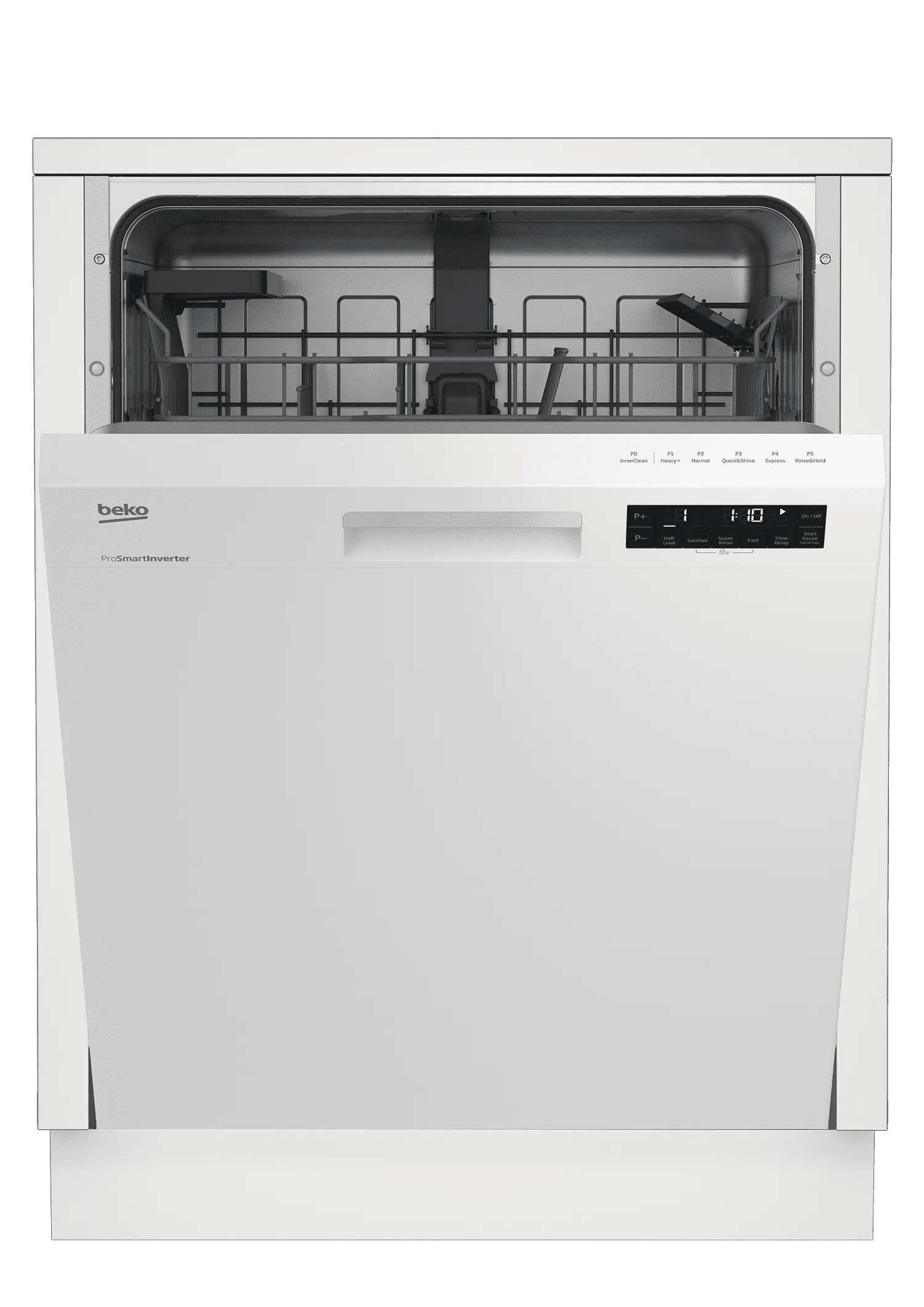 Beko DUT25401W Tall Tub White Dishwasher, 14 Place Settings, 48 Dba, Front Control