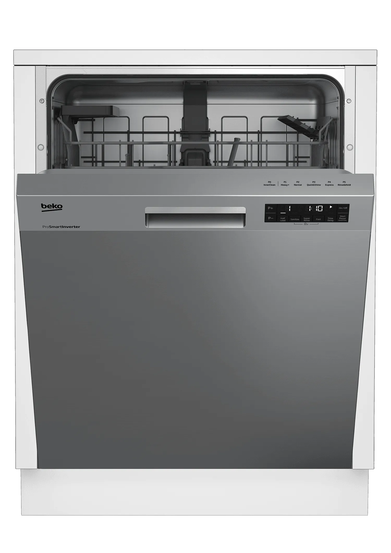 Beko DUT25401X Tall Tub Stainless Steel Dishwasher, 14 Place Settings, 48 Dba, Front Control