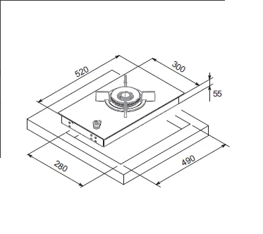 Bertazzoi P301CPROGNE 30 cm Domino Gas on Glass Hob