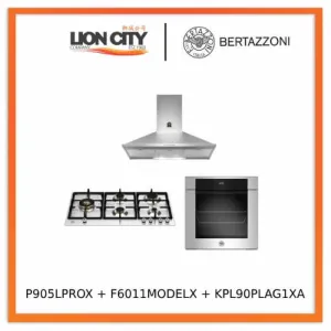 Bertazzoni 90cm P905LPROX/NE Gas Hob   F6011MODELX 11 Function Oven   KPL90PLAG1XA Wall-Mount Hood