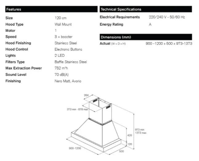 Bertazzoni K120HERTX   KC48HERTAV 120cm Heritage Wall Mounted Hood