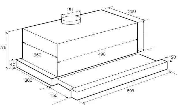 Bertazzoni K60TELXA Telescopic Hood 60cm