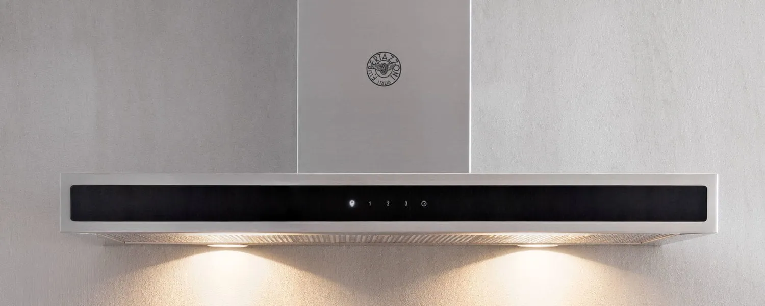 Bertazzoni KG30X 30 Wallmount Hood, Glass Front, 1 Motor 600 Cfm Stainless Steel