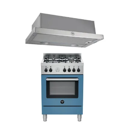 Bertazzoni La Germania RI64C61BX/XR/XB Free Standing Cooker Bundle   K60TELXA Telescopic Hood