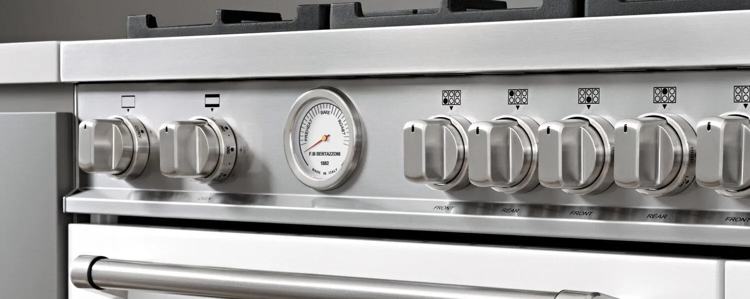 Bertazzoni MAS486GGASNEV 48 Inch All Gas Range, 6 Burner And Griddle Nero Matt