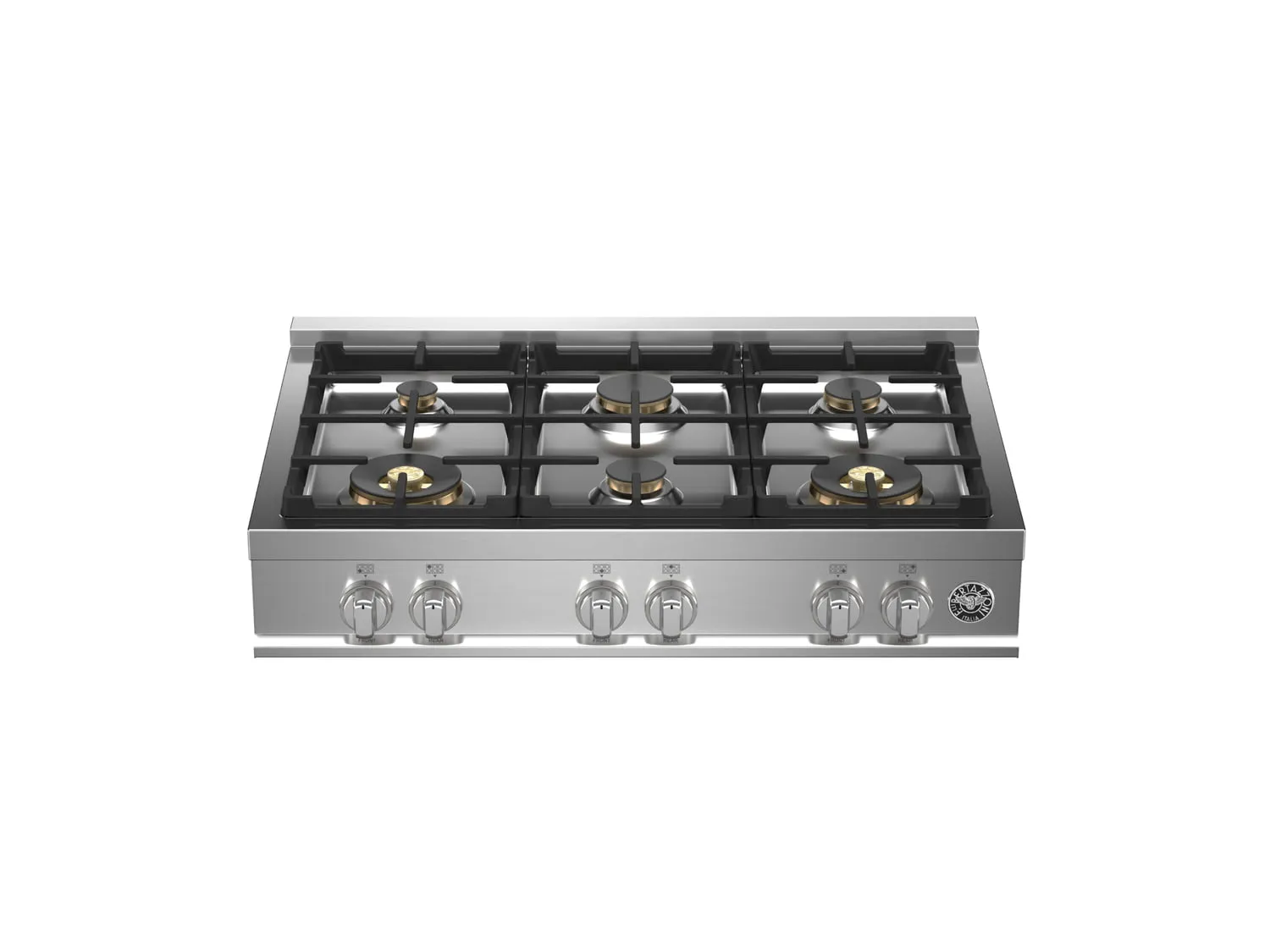 Bertazzoni MAST366RTBXT 36 Gas Rangetop 6 Brass Burners Stainless Steel