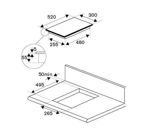 Bertazzoni P302I23NV 30 cm induction hob, 2 induction zones