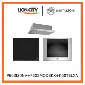 Bertazzoni P603I30NV 60cm Induction Hob   F605MODEKX 60cm Electric Built-in Ovens   K60TELXA 60 cm Telescopic Hood Bundle Deal