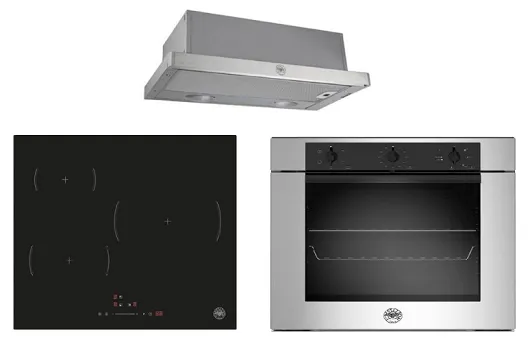 Bertazzoni P603I30NV 60cm Induction Hob   F605MODEKX 60cm Electric Built-in Ovens   K60TELXA 60 cm Telescopic Hood Bundle Deal