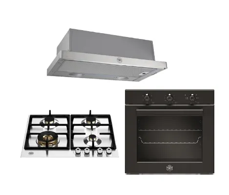 Bertazzoni P604LPROX 60cm 4-Burner Gas   F605PROEKN 5 Function Oven   K60TELXA Hood