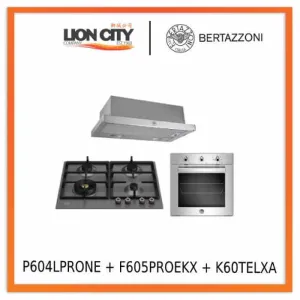 Bertazzoni P604LPROX 60cm 4-Burner Gas   F605PROEKX 5 Function Oven   K60TELXA Hood