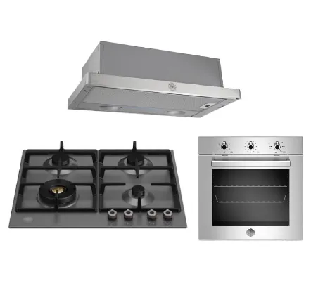 Bertazzoni P604LPROX 60cm 4-Burner Gas   F605PROEKX 5 Function Oven   K60TELXA Hood