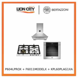 Bertazzoni P604LPROX/NE 60cm Gas Hob   F6011MODELX 11 Function Oven   KPL60PLAG1XA Wall-Mount Hood