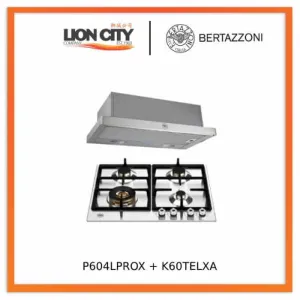 Bertazzoni P604LPROX/NE 60cm Gas Hob   K60TELXA Telescopic Hood