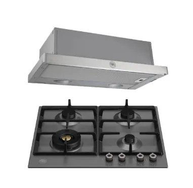 Bertazzoni P604LPROX/NE 60cm Gas Hob   K60TELXA Telescopic Hood