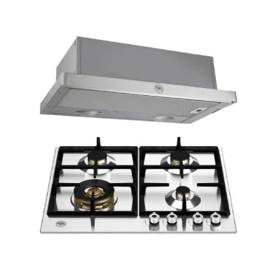 Bertazzoni P604LPROX/NE 60cm Gas Hob   K60TELXA Telescopic Hood