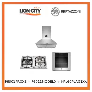 Bertazzoni P6501PROXE 60cm 3-Burner Gas Hob   F6011MODEL 11 Function Oven   KPL60PLAG1XA Hood