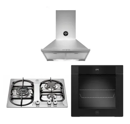 Bertazzoni P6501PROXE 60cm 3-Burner Gas Hob   F6011MODEL 11 Function Oven   KPL60PLAG1XA Hood