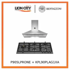 Bertazzoni P905LPRONE 90cm Gas Hob   KPL90PLAG1XA Wall-Mount Hood