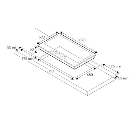 Bertazzoni P905LPROX 90cm Gas Hob   K90TELXA Telescopic Hood