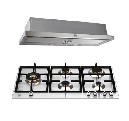 Bertazzoni P905LPROX 90cm Gas Hob   K90TELXA Telescopic Hood