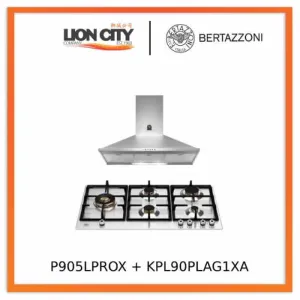 Bertazzoni P905LPROX 90cm Gas Hob   KPL90PLAG1XA Wall-Mount Hood