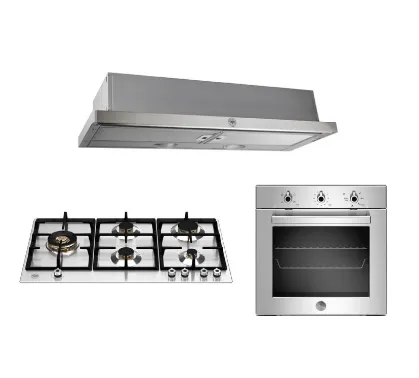Bertazzoni P905LPROX Professional 90cm 5-Burner Gas Hob   F605PROEKX 5 Function Oven  K90TELXA Hood