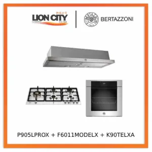 Bertazzoni P905LPROX/NE 90cm Gas Hob   F6011MODELX 11 Function Oven  K90TELXA Telescopic Hood