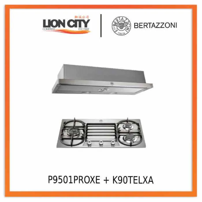 Bertazzoni P9501PROXE 90cm 3 Burner Gas   K90TELXA Hood Bundle